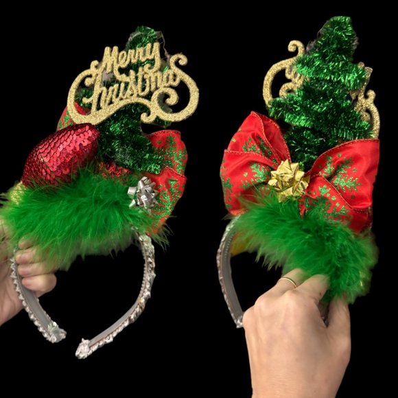 Christmas Headband, Holiday Party Headpiece, Ugly Sweater Party Hair Accessory - Picture 15 of 16